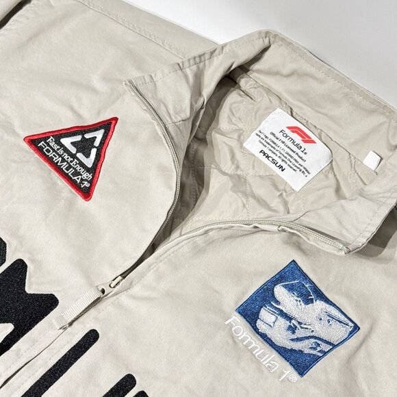 NWT $150 F1 Formula 1 x PacSun Ground Effect Racing Jacket 2024 Cream Men Size M - Picture 10 of 16